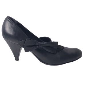 Blue Label Black Tie Pin-up Cone Heel Pumps 7